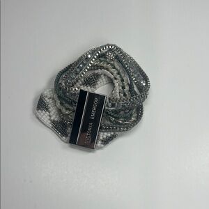 Victoria Emerson Silver and White Boho Cuff Bracelet.